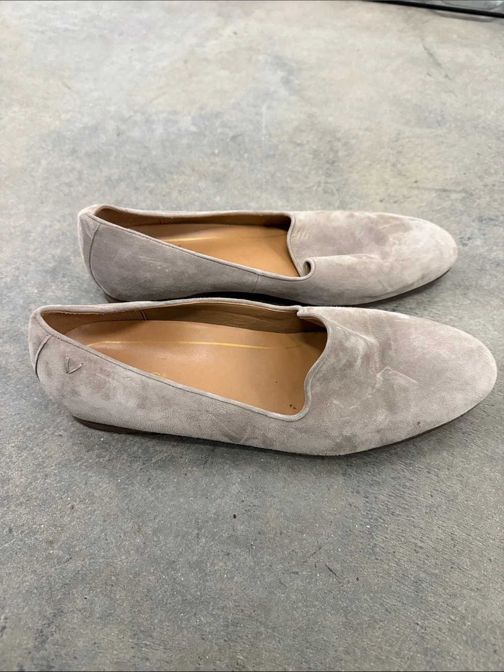 Vionic Women's Suede Slip-On Loafers in Light Gray